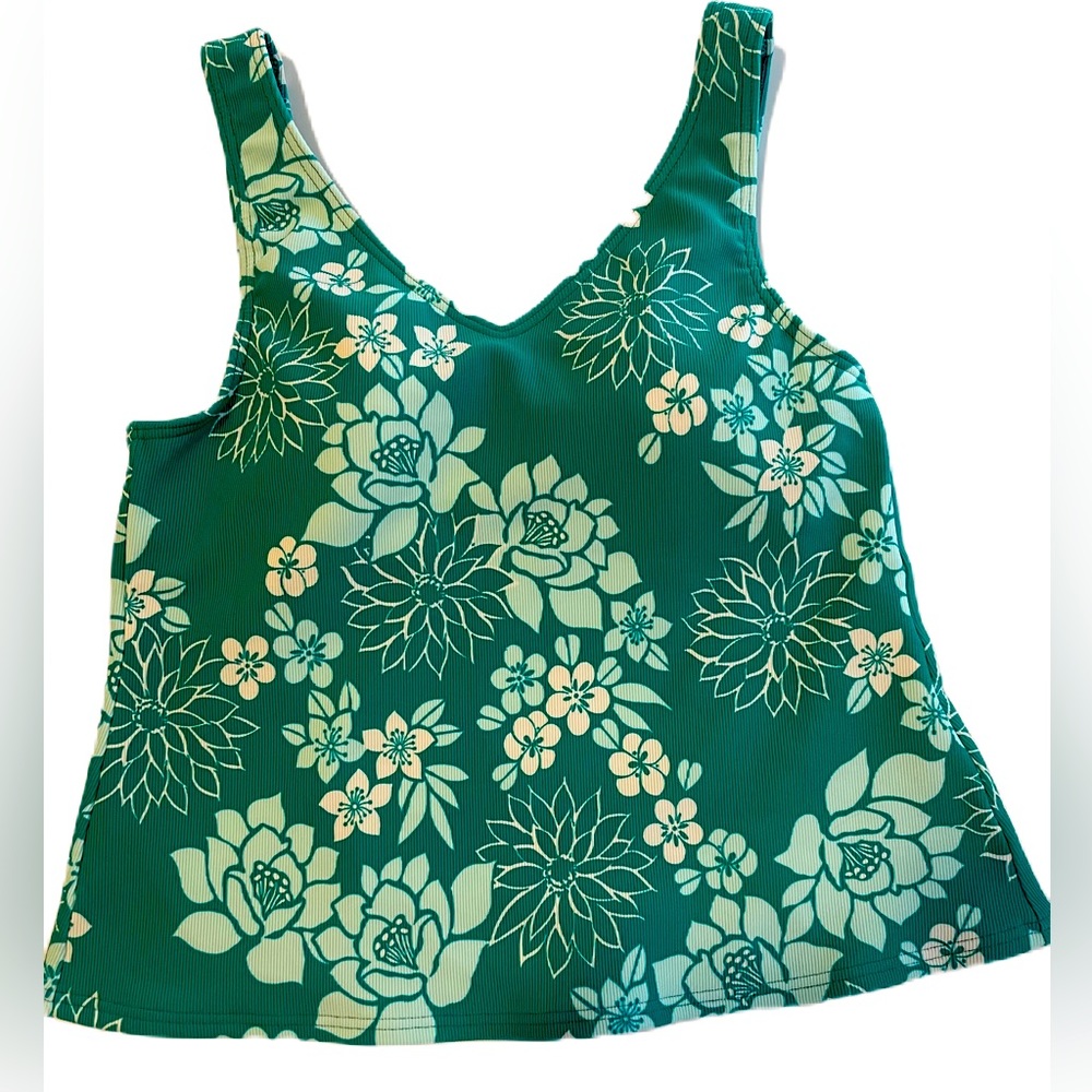 LL Bean Floral tanki top 2 piece swimsuit